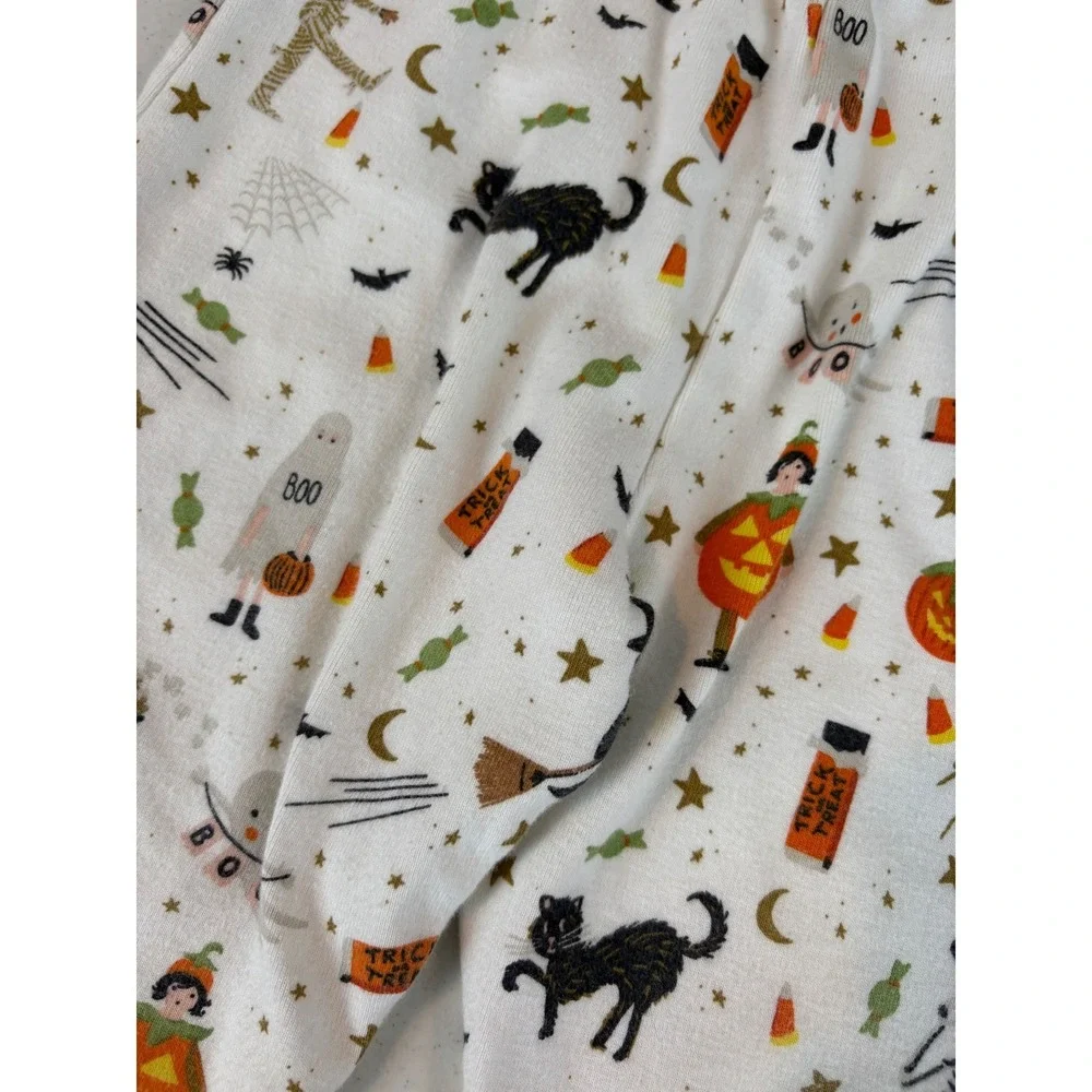 Rifle Paper Co Pottery Barn Kids Halloween Pajama Set Cream Black Witches Cats